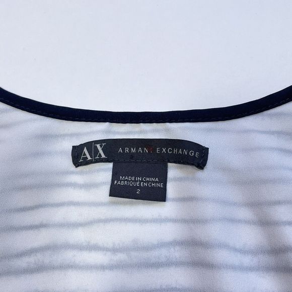 Armani Exchange Dress Womens Sz 2 Shift A Line Black White Sleeveless Round Neck - Picture 6 of 9